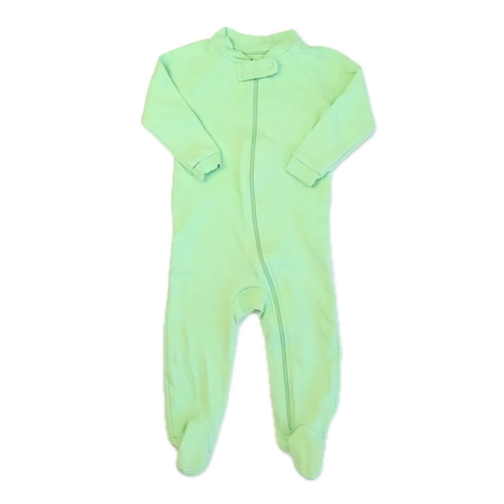 Pact Boys Green 1-piece footed Pajamas size: 6-9 Months